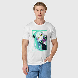 Футболка хлопковая мужская Ребекка из киберпанка - нетраннер, цвет: белый — фото 2