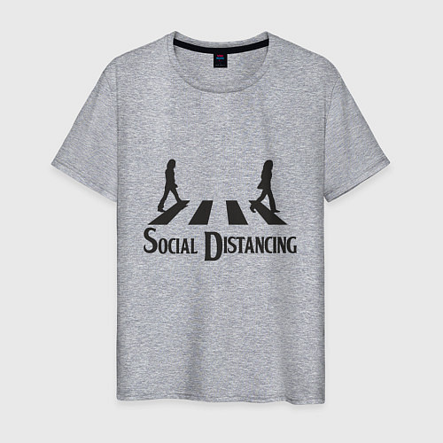 Мужская футболка Социальная дистанция / Меланж – фото 1