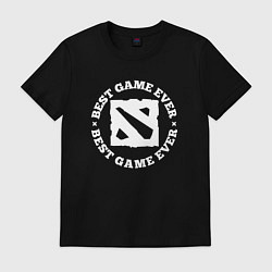 Футболка хлопковая мужская Символ Dota и круглая надпись best game ever, цвет: черный