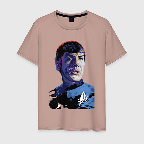 Мужская футболка Звездный путь - Спок / Пыльно-розовый – фото 1