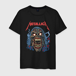 Футболка хлопковая мужская Metallica skull, цвет: черный