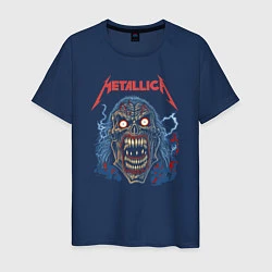 Футболка хлопковая мужская Metallica skull, цвет: тёмно-синий