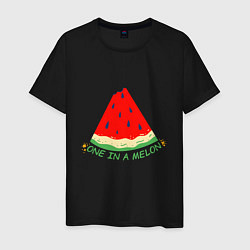 Футболка хлопковая мужская One in a melon, цвет: черный