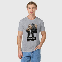 Футболка хлопковая мужская Eminem boombox, цвет: меланж — фото 2