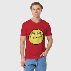 Футболка хлопковая мужская Smiley trollface, цвет: красный — фото 2