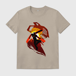 Мужская футболка Человек-бензопила силуэт