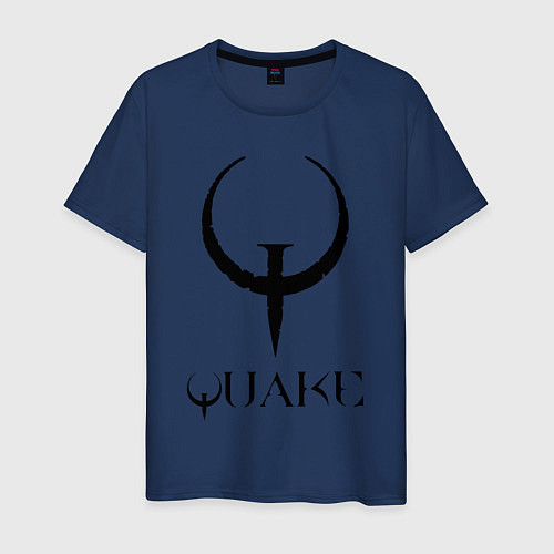 Мужская футболка Quake I logo / Тёмно-синий – фото 1