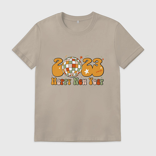 Мужская футболка 2023 - happy new year / Миндальный – фото 1