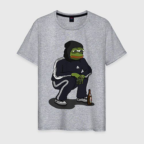 Мужская футболка Pepe gopnik meme / Меланж – фото 1