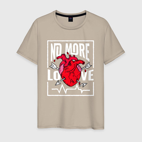 Мужская футболка Больше никакой любви в сердце / Миндальный – фото 1
