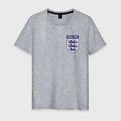 Футболка хлопковая мужская Сборная Англии логотип, цвет: меланж