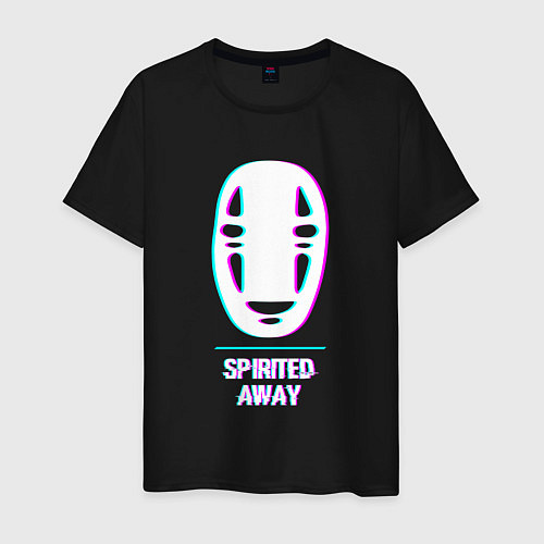 Мужская футболка Символ Spirited Away в стиле glitch / Черный – фото 1