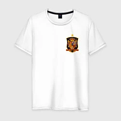 Футболка хлопковая мужская Сборная Испании логотип, цвет: белый