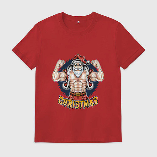 Мужская футболка Санта качок / Красный – фото 1