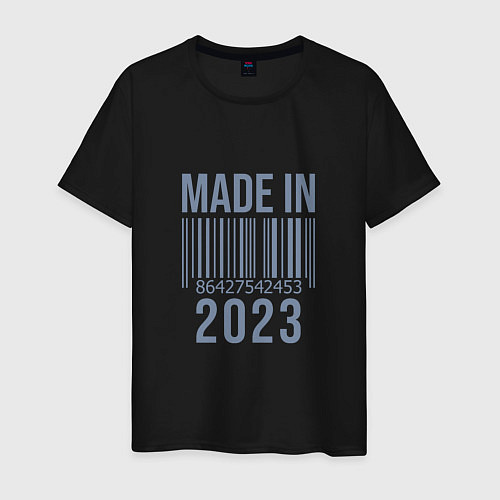 Мужская футболка Made in 2023 / Черный – фото 1