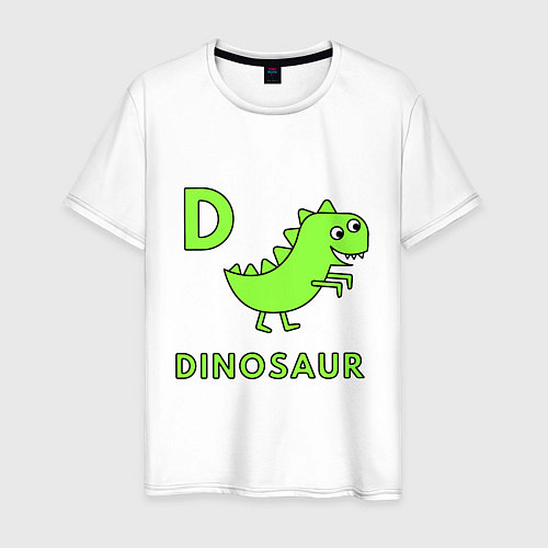 Мужская футболка Dinosaur D / Белый – фото 1