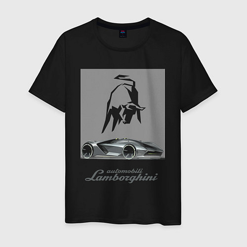 Мужская футболка Lamborghini concept - Italy / Черный – фото 1