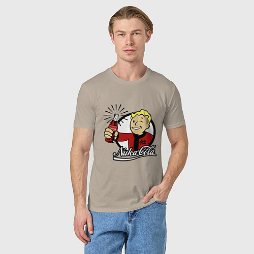 Мужская футболка Vault boy - nuka cola / Миндальный – фото 3