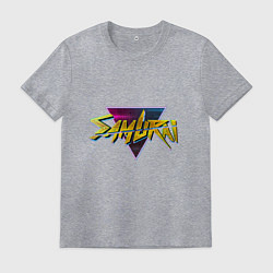 Футболка хлопковая мужская Киберпанк cамурай, цвет: меланж