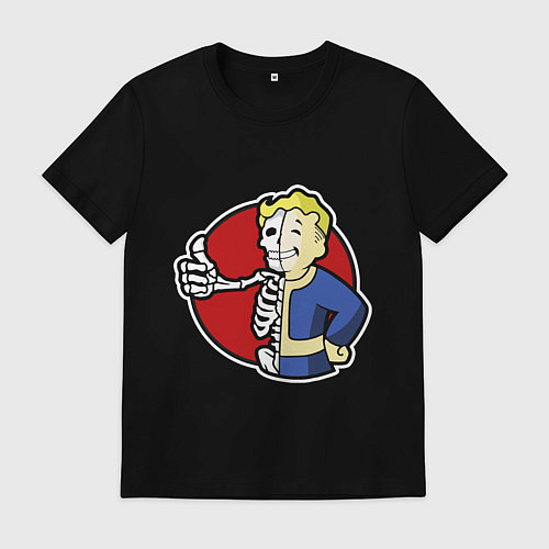 Мужская футболка Vault boy - skeleton / Черный – фото 1