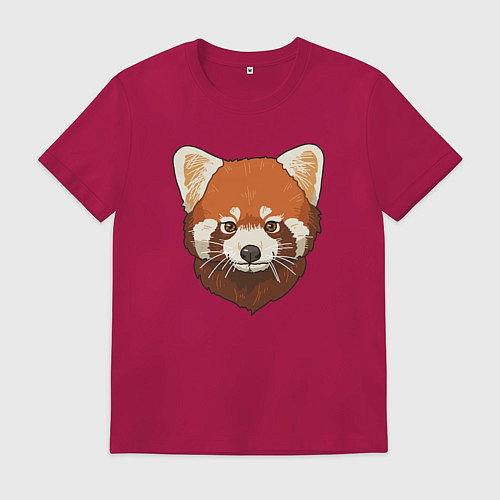Мужская футболка Голова милой красной панды / Маджента – фото 1