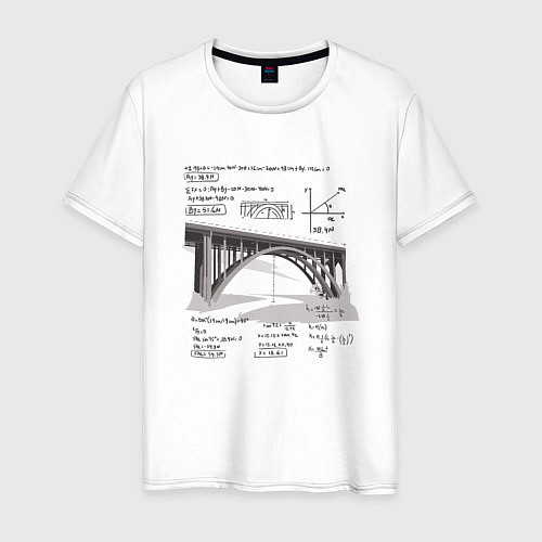 Мужская футболка Мост и математические формулы / Белый – фото 1
