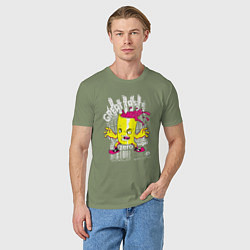 Футболка хлопковая мужская Стакан с напитком, цвет: авокадо — фото 2