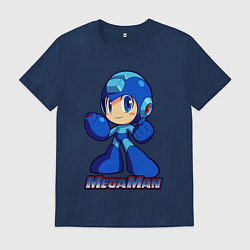 Футболка хлопковая мужская Мега мужик, цвет: тёмно-синий