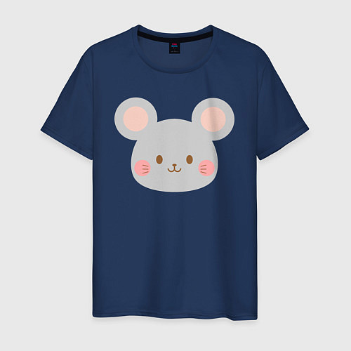 Мужская футболка Добрый мышонoк / Тёмно-синий – фото 1