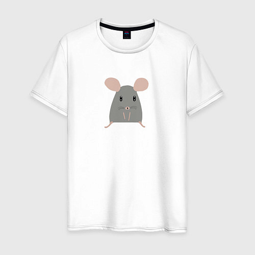 Мужская футболка Минималистичная мышь / Белый – фото 1