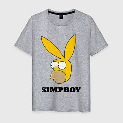 Футболка хлопковая мужская Simpboy - rabbit Homer, цвет: меланж