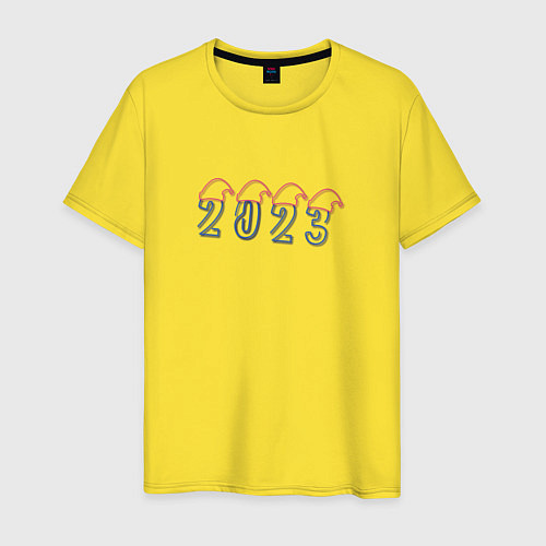Мужская футболка Цифры нового года / Желтый – фото 1