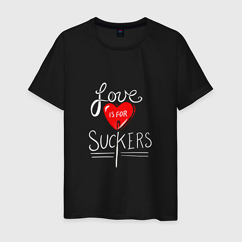 Мужская футболка Love is for suckers / Черный – фото 1