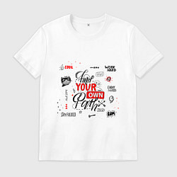 Футболка хлопковая мужская Find your own path, цвет: белый