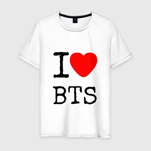 Мужская футболка I love BTS / Белый – фото 1