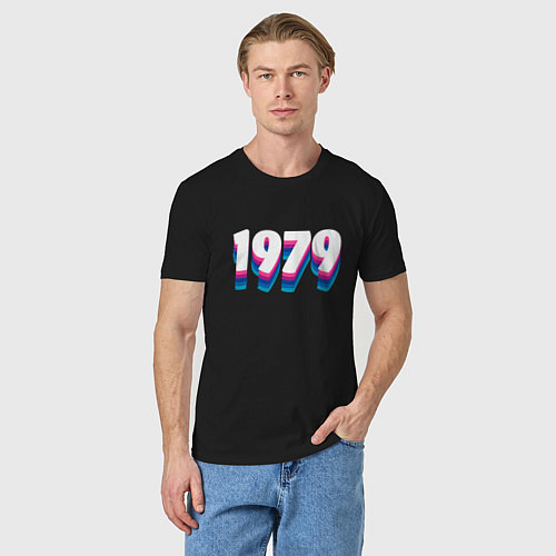 Мужская футболка Made in 1979 vintage art / Черный – фото 3
