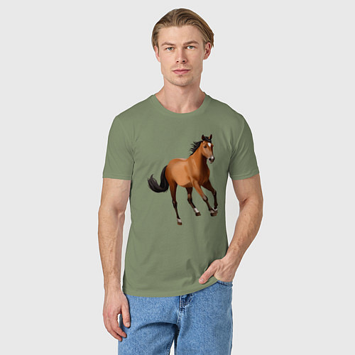 Мужская футболка Мустанг лошадь / Авокадо – фото 3