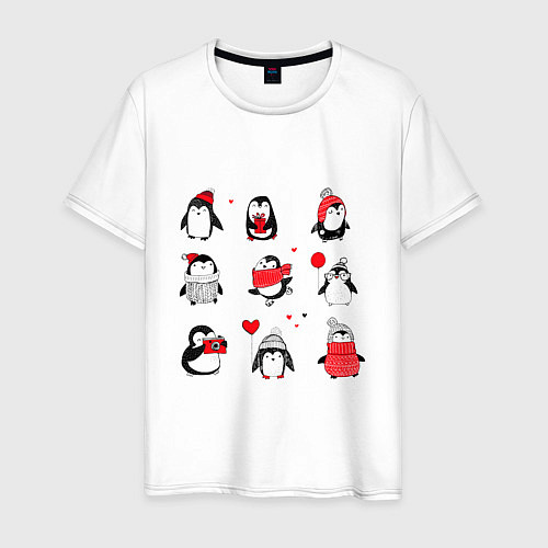 Мужская футболка Positive penguins / Белый – фото 1