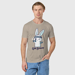 Футболка хлопковая мужская Gym bunny, цвет: миндальный — фото 2