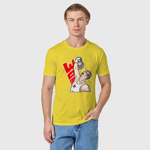 Мужская футболка Сталин за зож / Желтый – фото 3