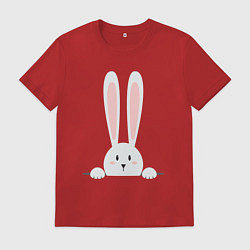 Футболка хлопковая мужская Скандинавский заяц, цвет: красный