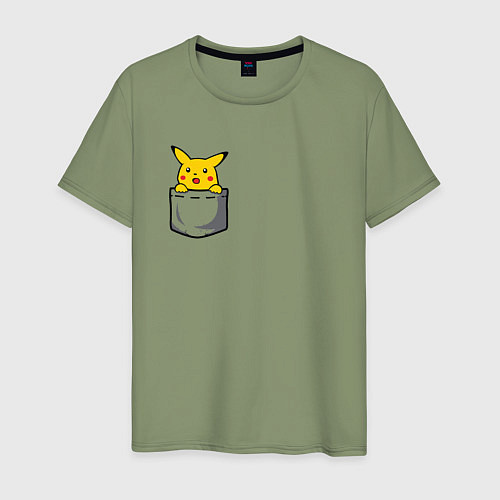 Мужская футболка Пикачу в кармане арт / Авокадо – фото 1