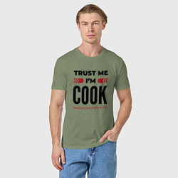 Футболка хлопковая мужская Trust me - Im cook, цвет: авокадо — фото 2