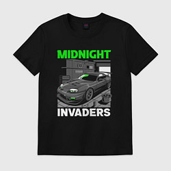 Футболка хлопковая мужская Midnight inviders - Toyota Supra, цвет: черный