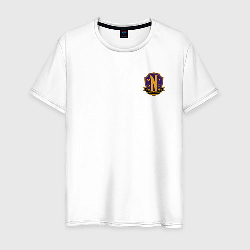 Мужская футболка Эмблема школы Невермор / Белый – фото 1