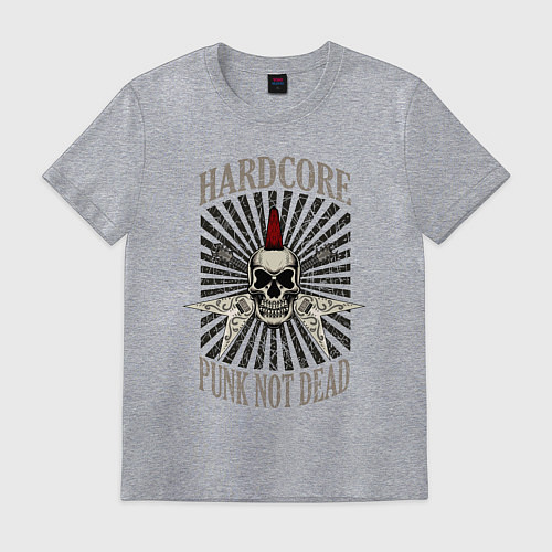 Мужская футболка Череп-панк и гитары / Меланж – фото 1