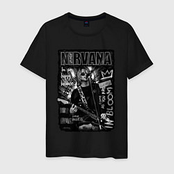 Футболка хлопковая мужская Nirvana grunge 2022, цвет: черный