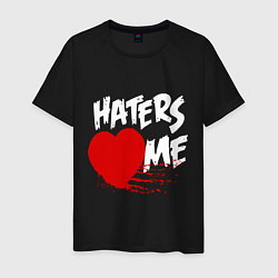 Футболка хлопковая мужская Haters love me, цвет: черный