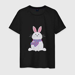 Футболка хлопковая мужская Серый кролик, цвет: черный