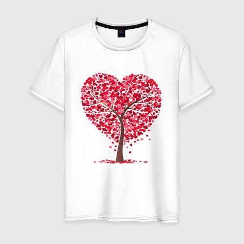 Мужская футболка Дерево в виде сердца / Белый – фото 1
